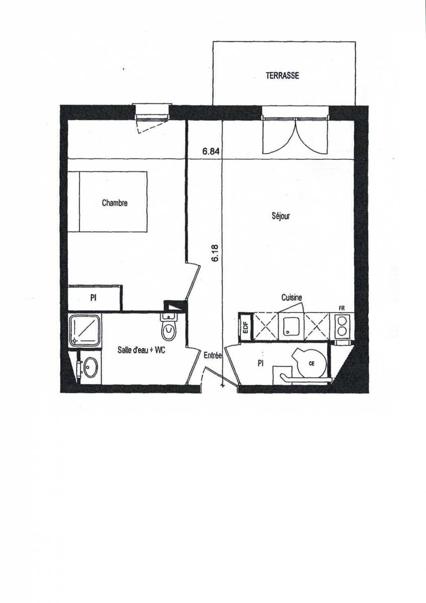 Plan appartement T2 LANTON